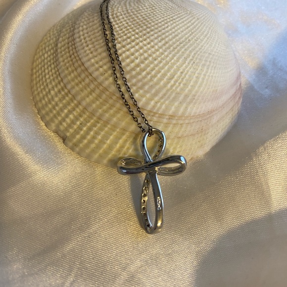 Diamond Crusted Cross Necklace - Picture 5 of 7